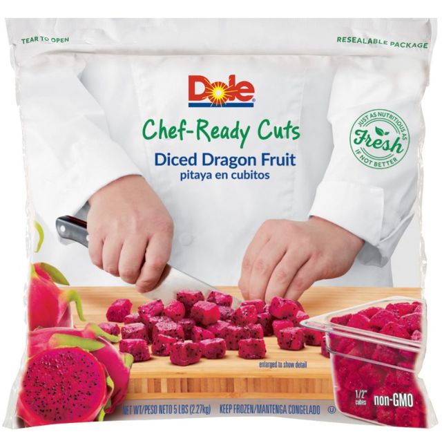 DOLE® Chef-Ready Cuts Diced Dragon Fruit IQF 2/5# 