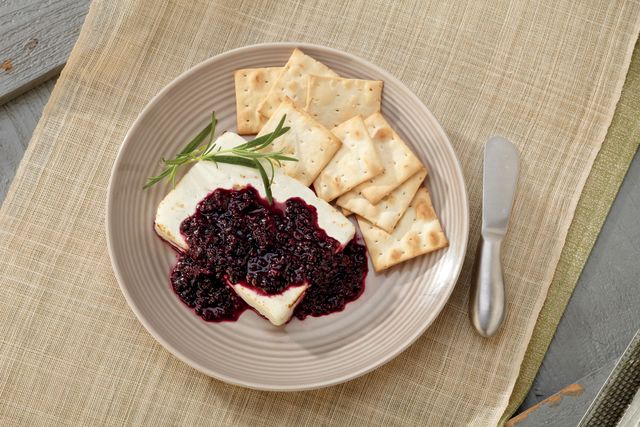 Baked Feta with Blackberry and Rosemary Compote
