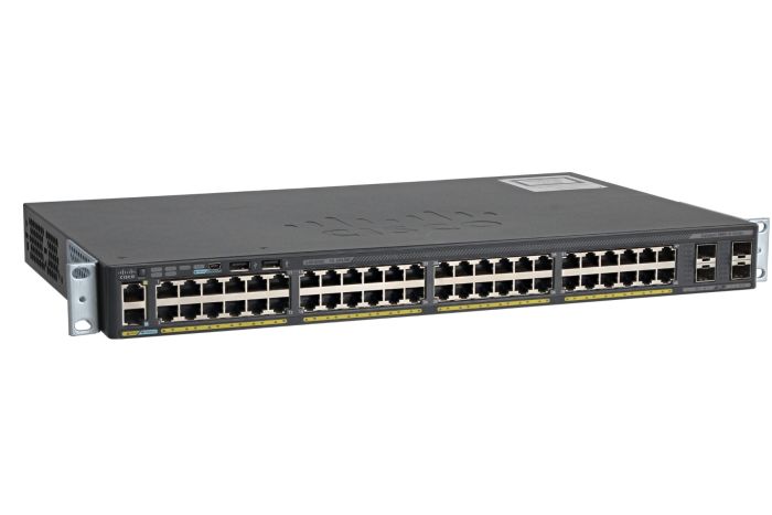 Cisco Catalyst WS-C2960X-48TS-L Switch LAN Base License, Port-Side Intake Airflow