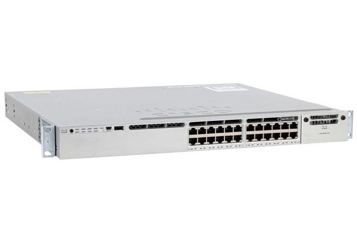 Cisco Catalyst WS-C3850-24P-L Switch LAN Base License, Port-Side Air Intake