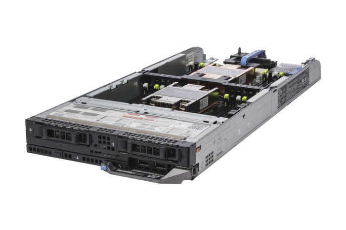 Angled view of Dell PowerEdge FC630 with No Hard Drives Included