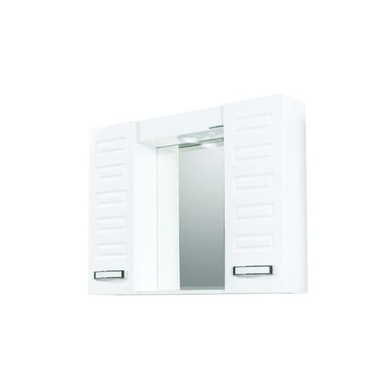Шкаф за баня Makena Диди, 75см, горен, soft-close механизъм, LED осветление, влагоустойчив, PVC
