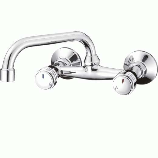 Смесител Inter Ceramic Quick, стенен, керамичен механизъм, дълъг чучур