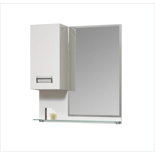 Шкаф за баня Makena Яна, 55см, soft-close, горен, с огледало, PVC, бял