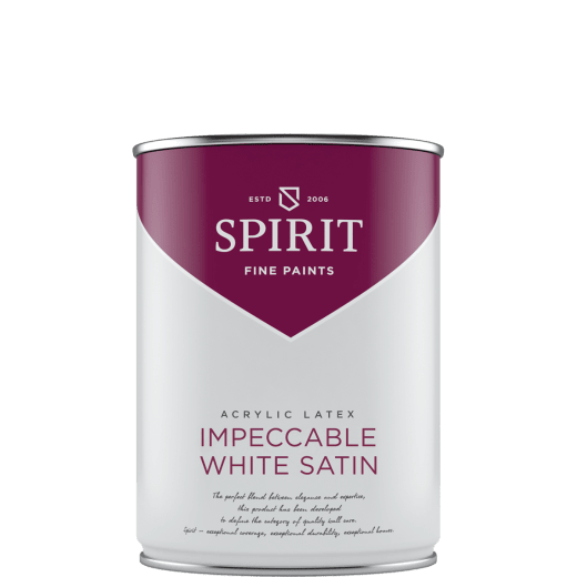 Интериорна боя Spirit Impeccable White Satin, 2,5л, сатенено покритие, висок клас покривност и разливност