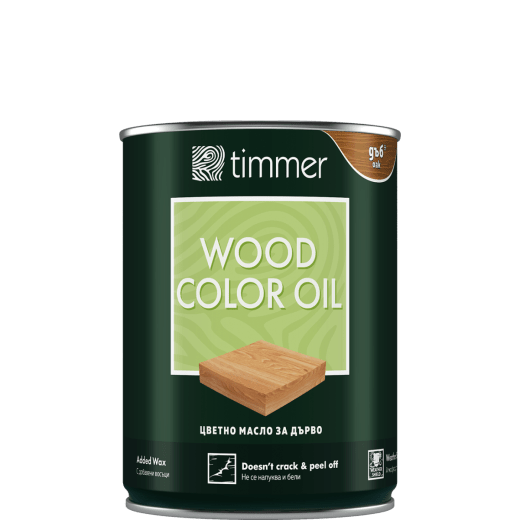 Масло Timmer, за дърво, цвят дъб, 750мл, 12 – 17 m²/L, UV резистентно