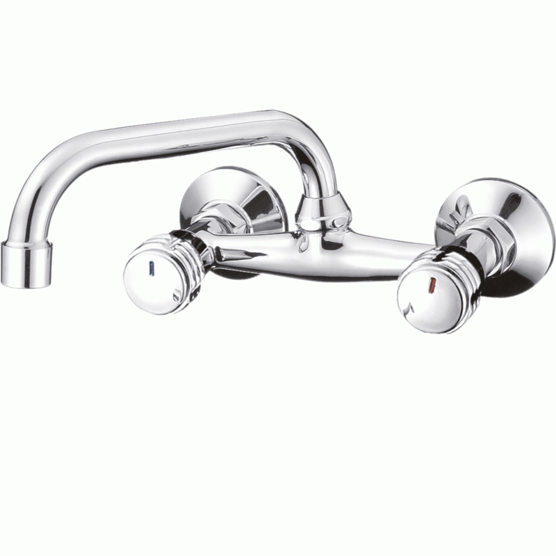 Смесител Inter Ceramic Quick, стенен, керамичен механизъм, дълъг чучур
