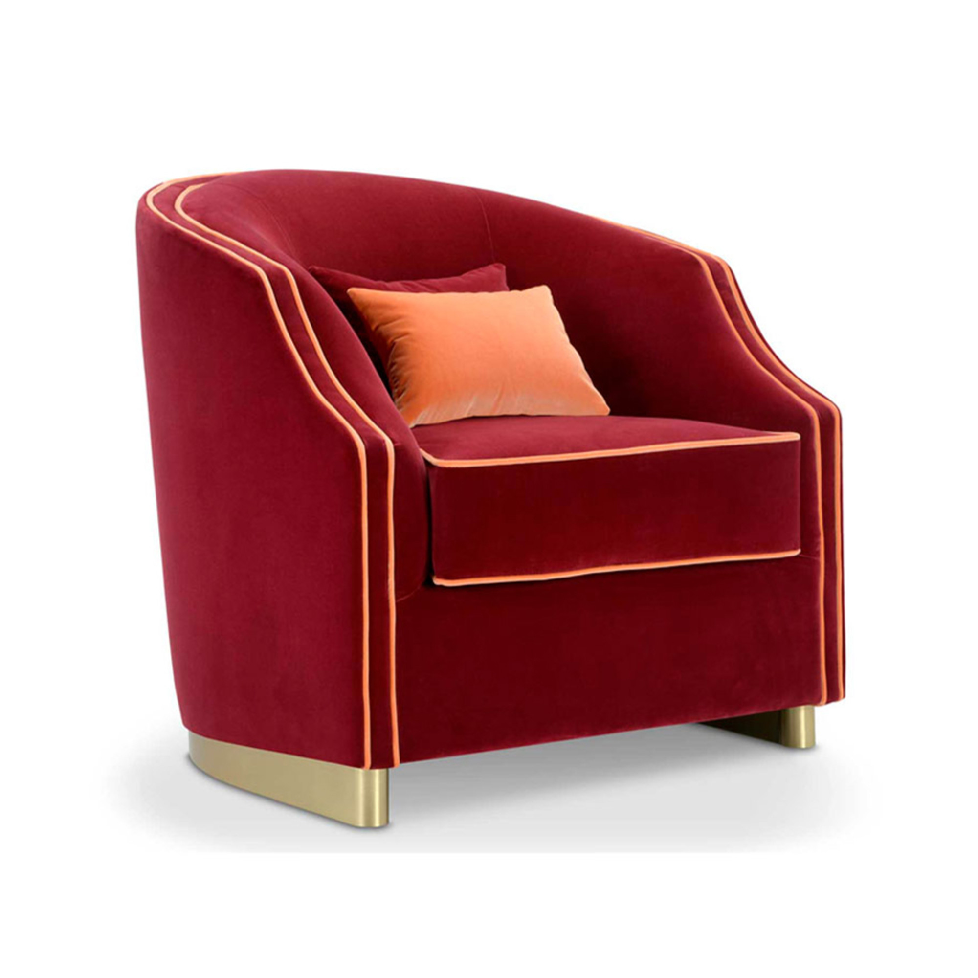 Cleio Plain Decor Armchair Small Red