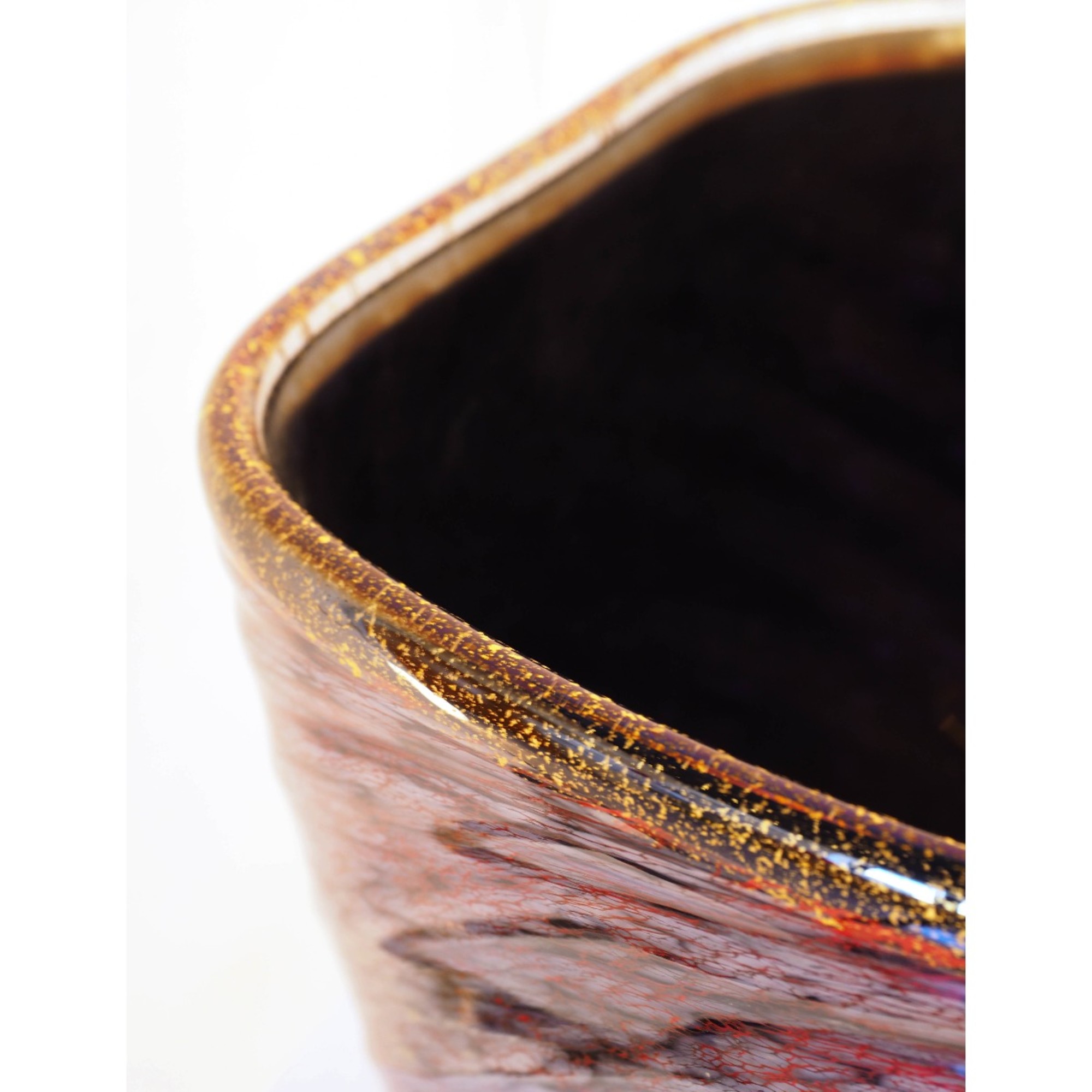 Nitrato Red Brown Murano Glass Vase