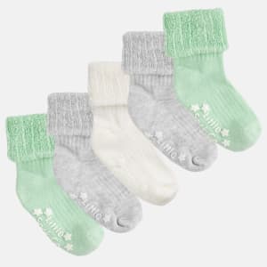 Cozy Stay On Winter Warm Non-Slip Vauvan sukat - 5 pakkaus, Marshmallow, Cloud Grey ja Apple - 0-2 v