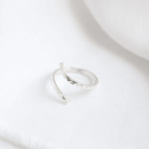 Silver Adjustable Hammered Ring