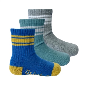 Non-Slip Stay-on Baby & Toddler Organic Quarter Crew Sporty Socks - 3 Pack - Blues