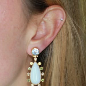 Kiana Post Earrings – Blue Topaz, Moonstone And Cubic Zirconia