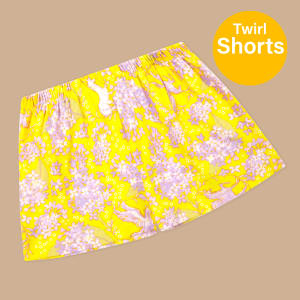 Twirly Shorts - Lilac Flowers, Unicorn Powers