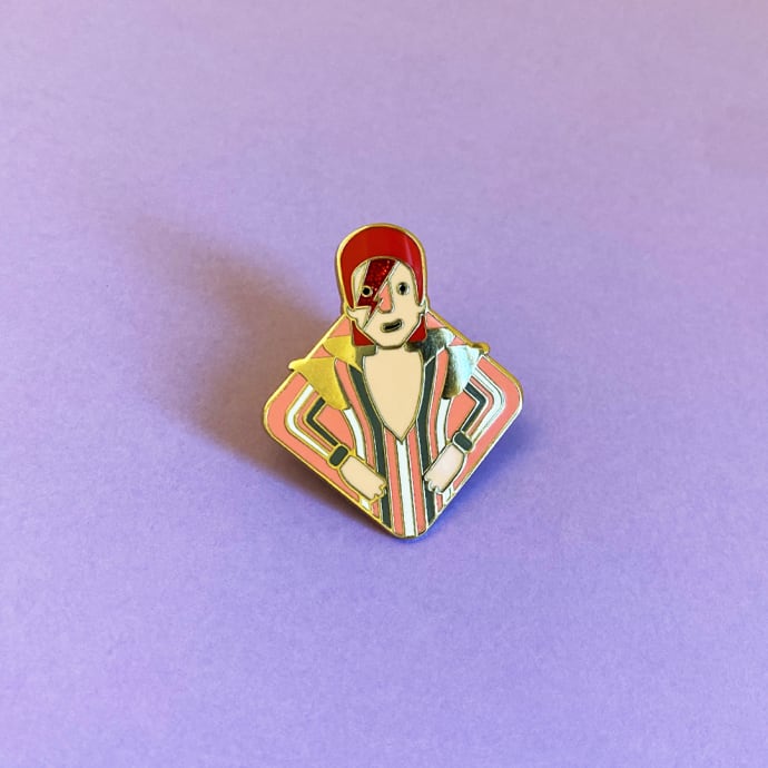 Gold Enamel David Bowie Pin: David Bowie Enamel Pin I Collectable Ziggy Stardust Souvenir
