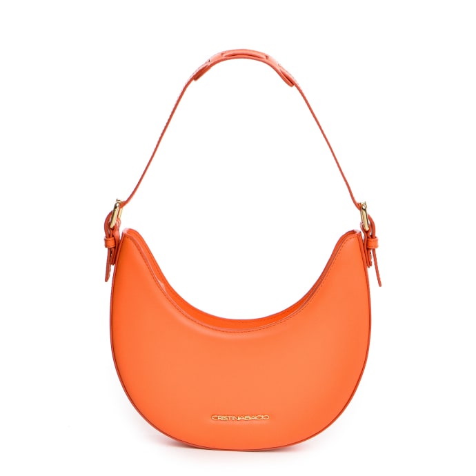 Orange Croissant Bag: Italian Leather
