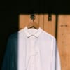 Edi Volume Sleeve Shirt, White Cotton Bamboo