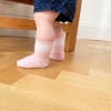 OUTLET - Non-Slip Stay-on Baby & Toddler Organic Quarter Crew Sporty Socks - 5 Pack - Pinks