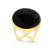 Black Agata Oval Ring