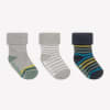 Non-Slip Stay On Baby and Toddler Socks  - 3 Pack in Samuel, Benedict & Stripe