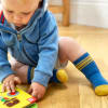 OUTLET - Non-Slip Stay-on Baby & Toddler Organic Quarter Crew Sporty Socks - 7 Pack - Blues