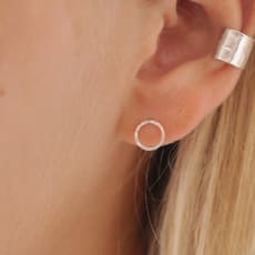 Sterling Silver Hammered Small Circle Earrings: Hammered by hand every single one is unique and they catch the light beautifully