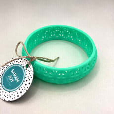 Turquoise Lace Bangle: Lightweight chunky bangle. Available in 3 sizes with a range of vibrant colour options.