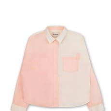 Lela Patchwork Shirt, Pastel Orange/ Yellow Cotton