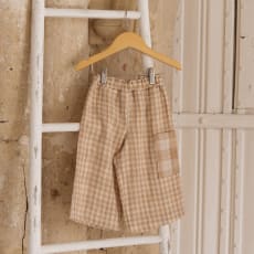 The Quinn Sand Gingham Muslin Culottes