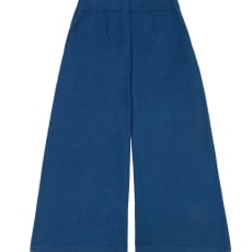 Amelia Wide Leg Culotte Trousers, Indigo Japanese Denim