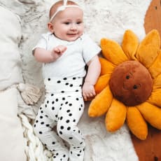 Valkoinen 2 in 1 leggings -Spotty Dotty: Super soft bamboo leggings with integrated removable socks