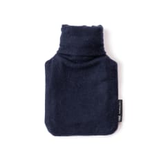 Navy Blue Cotton 1L Hot Water Bottle