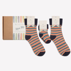 Mini Me Matching Sock Gift Set in Smarty Stripe - The Perfect Birthday or Father’s Day Gift