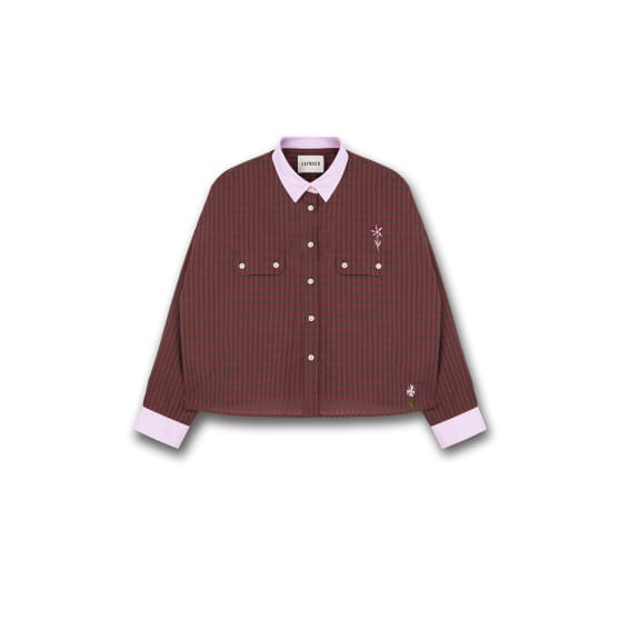 Jules Utility Shirt, Red Check Cotton