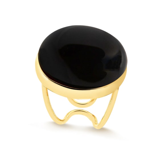 Black Agata Oval Ring
