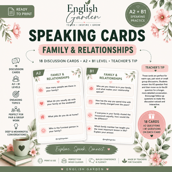 Speaking Cards: Family & Relationships (A2-B1) — картки для розмовної практики