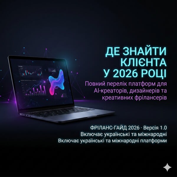 ДЕ ЗНАЙТИ КЛІЄНТА У 2026 РОЦІ Повний перелік платформ для AI-креаторів, дизайнерів та креативних фрілансерів 