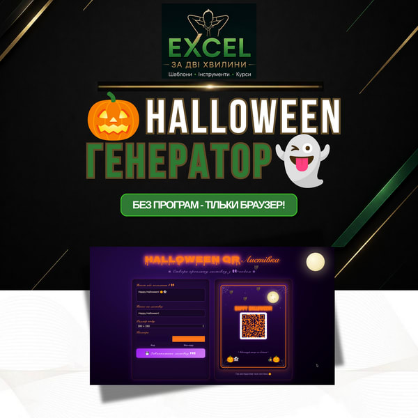 Генератор Halloween QR-листівок — інтерактивний HTML-гаджет 🎃👻