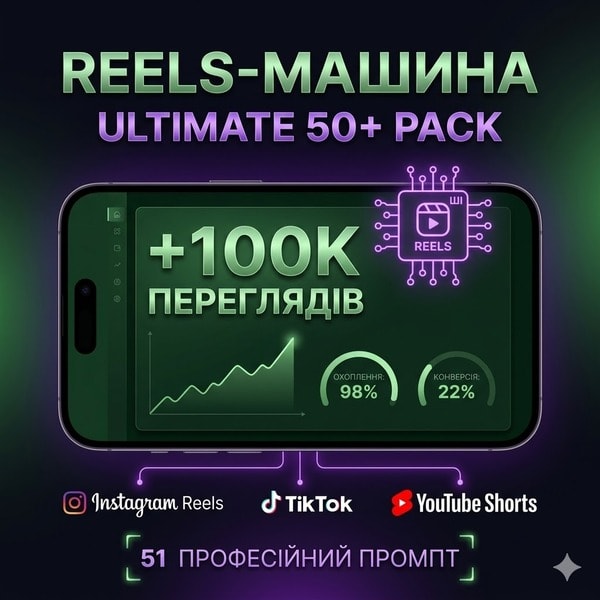 REELS-МАШИНА: ULTIMATE 50+ промптів для вірального контенту