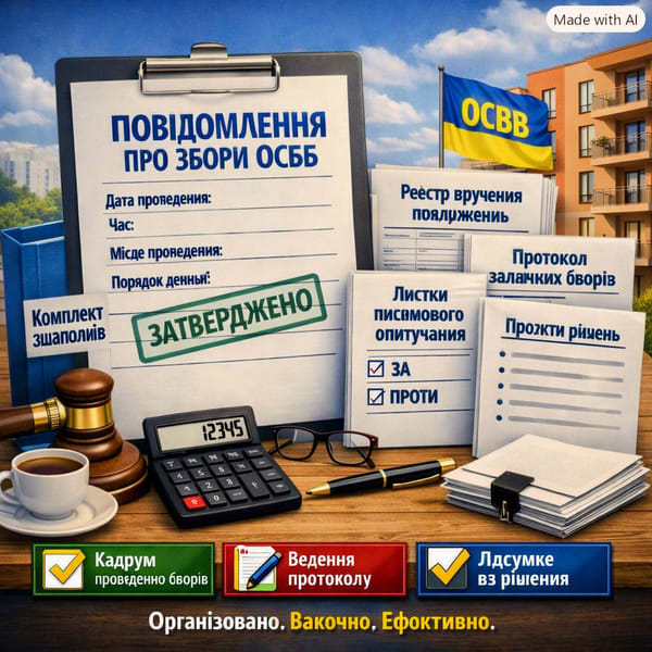 Повідомлення про збори ОСББ: зразок