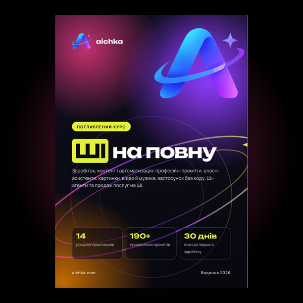 ШІ на повну: поглиблений курс — заробіток, контент, автоматизація (PDF, UA + RU)