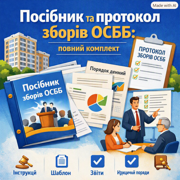 Посібник та протокол зборів ОСББ: повний комплект