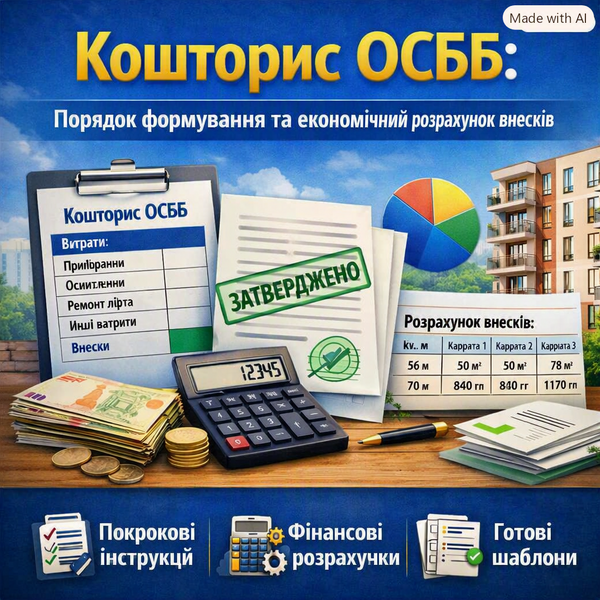 Кошторис ОСББ: порядок формування та економічний розрахунок внесків