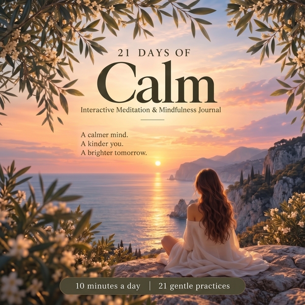21 Days of Calm | Interactive Meditation & Mindfulness Journal | Fillable Digital PDF