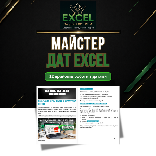 Все про дати в Excel: 12 прийомів + шпаргалка з відео та Canva-презентацією