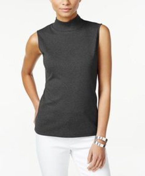 sleeveless mock turtleneck