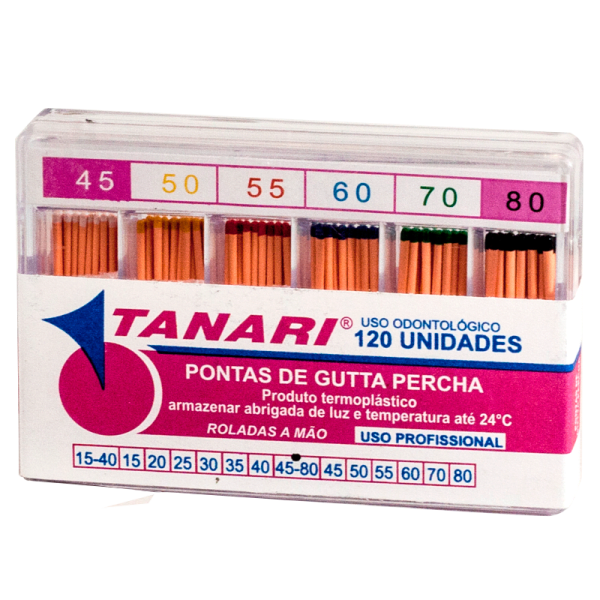 Pontas de Gutta Percha Calibradas Nº 45-80 (120 un) - Tanari