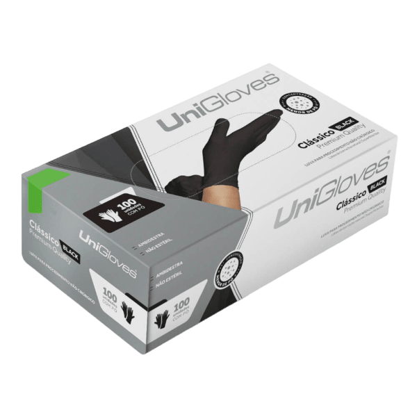 Luva Látex Com Pó Black Premium - UniGloves