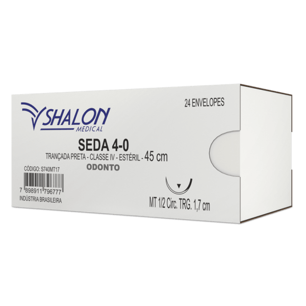 Fio de Sutura Estéril Agulhado Seda 4-0 - Shalon Medical