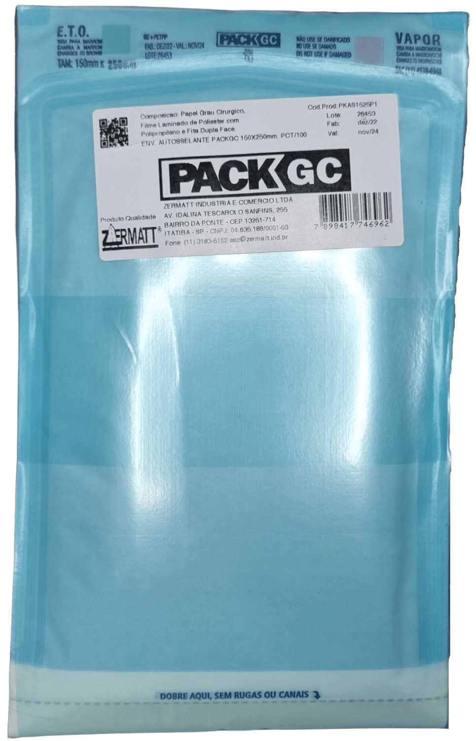 Envelope Para Esterilização 150mmx250mm - PackGC 